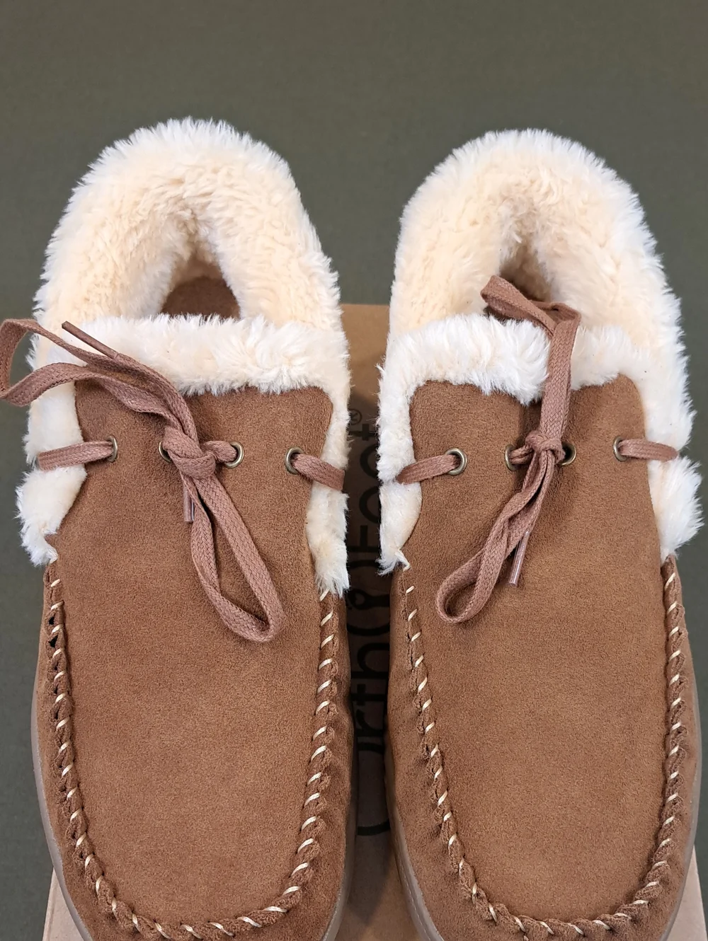Orthofeet Tuscany Moccasin Slippers - Color: Brown - Size: Men 10.5 Wide (2E)
